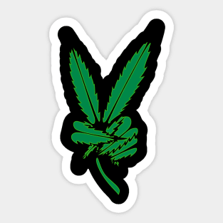 Weed Peace Sign Sticker